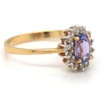 14kt Yellow gold Tanzanite and diamond ring