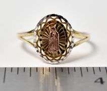 Vermeil Virgin Mary Ring in Sterling Silver