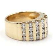 14kt Yellow gold 1.50ctw channel set 9 row diamond dome ring