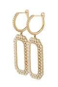 New 2.85ctw Diamond Open Rectangle Shaped Drop Earrings in 14K