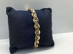 14K Three-Tone Gold Vintage Link Bracelet
