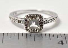 CZ Halo Ring in Sterling