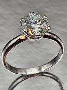 Ladies Sparkling 3.5 Ct White Simulated Lab Diamond Ring