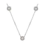 Stunning "diamond by yard" style dancing stone necklace in Sterling Silver