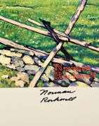 Exclusive Signed Norman Rockwell Offset Lithograph "Watching The Train"