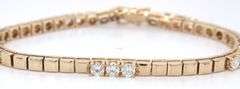 14kt Yellow gold 2ctw diamond station link bracelet