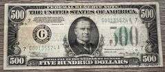 500 Dollar U.S Bill