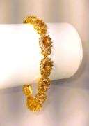 18 Kt Yellow Gold Plate Lab Simulated Orange Sapphire 4 Piece Jewelry Set