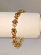 18 Kt Yellow Gold Plate Lab Simulated Orange Sapphire 4 Piece Jewelry Set