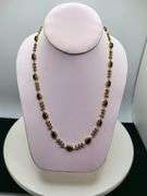 18" Necklace with 18 Natural Sapphire, Diamond Accents in Sterling Silver