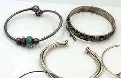 Vintage 925 sterling silver group lot of 6 bangles