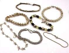 Group lot of 7 Vintage 925 sterling silver bracelets