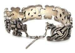 Heavy 925 sterling silver Mexico signed wide bracelet