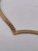 14K YELLOW GOLD CHEVRON MESH NECKLACE
