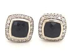 David Yurman Albion black onyx and diamond stud earrings
