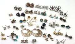 Group lot of Vintage 925 sterling silver earrings