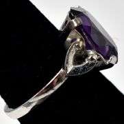 Oval Cut Amethyst Ring in Sterling Silver