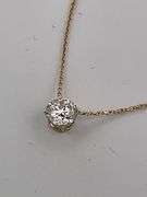 BRAND NEW 14K YELLOW GOLD DIAMOND SOLITAIRE CHAIN AND PENDNANT