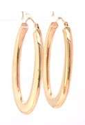14kt Yellow gold oval hoop earrings