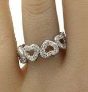14kt White gold 1.80ctw heart shaped diamond eternity band