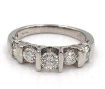 Platinum diamond 3 stone ring