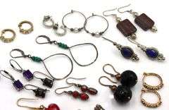 Vintage 925 sterling silver group lot of earrings