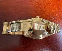 NEW! All original, Rolex Day-Date President 36mm – 18K Yellow Gold with Champagne Dial & Baguette Diamond Markers