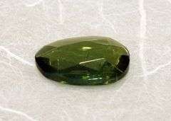 Moss Green Natural Tourmaline Rose-cut Cabochon