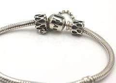 Pandora bracelet with end chain beads