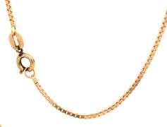 14kt Yellow gold box chain textured bead station necklace