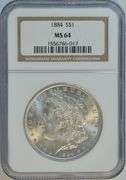 Better near Gem BU 1896 Morgan Silver Dollar. PCGS MS64