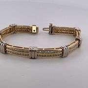 CERTIFIED 14K YELLOW AND WHITE GOLD DIAMOND BRACELET