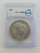 1923 Silver Peace Dollar, ICG MS64