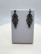 Handmade Elegant Earrings with 2.5ct Natural Colombian Emeralds & 1.5ct Diamond Accents