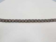 Elegant over 4ct Natural Emerald cut design diamond Bracelet-  in Sterling Silver – Size 7