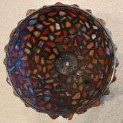 Agate and Amber Stained Glass Table Lamp