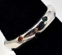 Multicolored Gemstone Band Ring in Sterling Silver