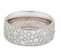 Tiffany & Co. 1.95ctw Pave Mixed Sized Multi Row Diamond Band Ring in 18K
