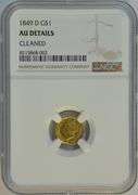 Super Ultra Rare 1849-D Type One $1 Gold Piece. NGC AU Details