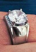 Men's 18 Kt White Gold Plate 5 Ct Lab Simulated Diamond Ring