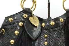 Gucci Leather Python Suede Fringe Babouska Tote W/Strap