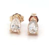 14kt Yellow gold 1ctw pear shaped diamond stud earrings
