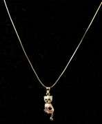 Stunning 14k yellow and Rose Gold Cat Pendant Necklace