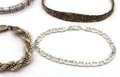 Group lot of 4 Vintage 925 sterling silver bracelets