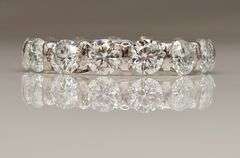Beautiful 15 Count 7.25 Ctw White Ice Blue Lab Simulated Diamond Eternity Ring