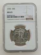 1943 Walking Liberty Half Dollar, NGC MS65