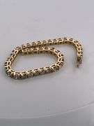CERTIFIED 14K YELLOW GOLD DIAMOND TENNIS BRACELET