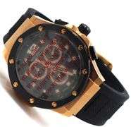 Stuhrling chronograph sports watch black and copper dial