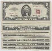 28 Crisp AU/CU $2 Red Seal Notes mostly 1963 (some 1953)