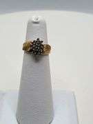10K yellow gold ladies natural diamond cluster dome ring, sze 4.5
